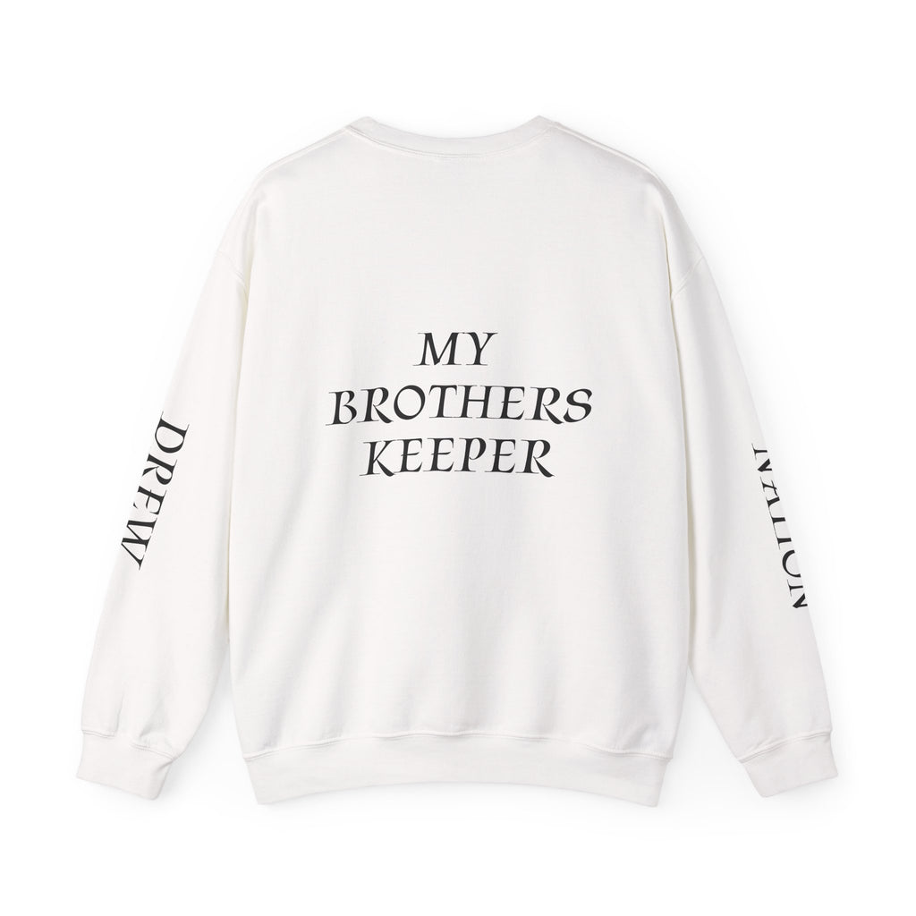 Crewneck Sweatshirt — “A Piece of My Heart is in Heaven / My Brother’s Keeper” Memorial Design