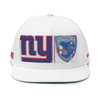 Embroidered Flat Bill Cap — NY Giants Patch Logo Snapback