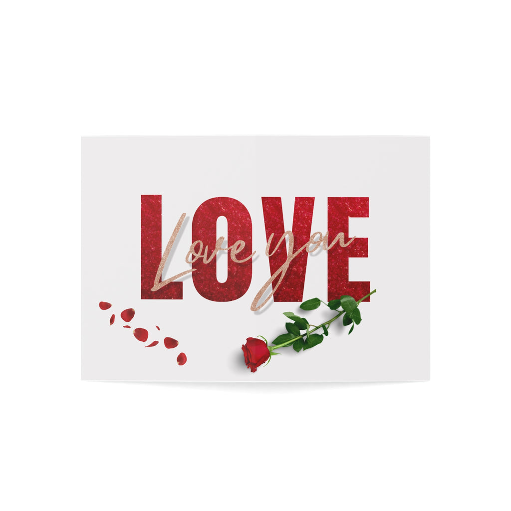 Love Rose Greeting Cards — Romantic 'Love' Design