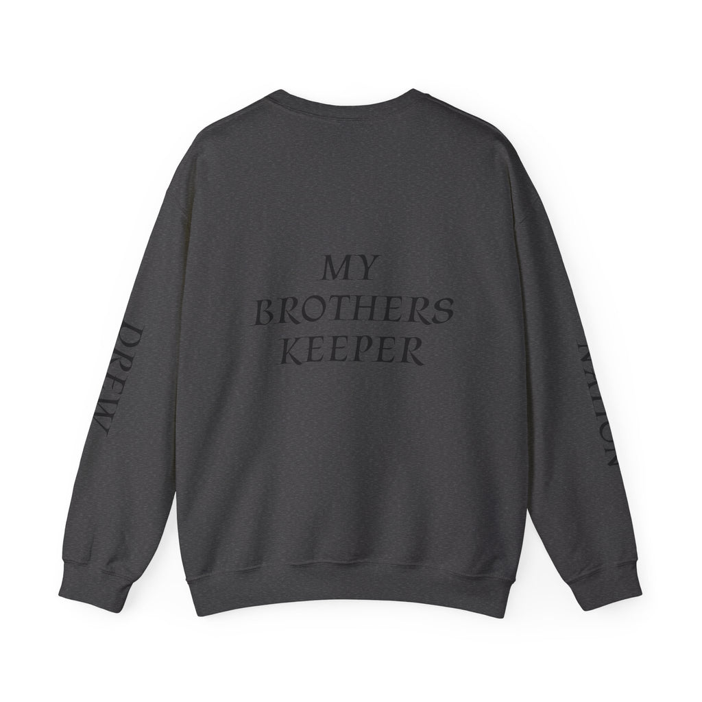 Crewneck Sweatshirt — “A Piece of My Heart is in Heaven / My Brother’s Keeper” Memorial Design