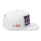 Embroidered Flat Bill Cap — NY Giants Patch Logo Snapback