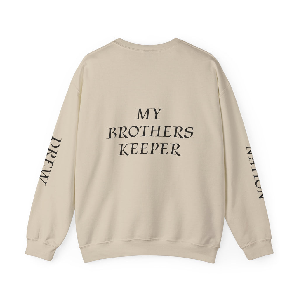 Crewneck Sweatshirt — “A Piece of My Heart is in Heaven / My Brother’s Keeper” Memorial Design
