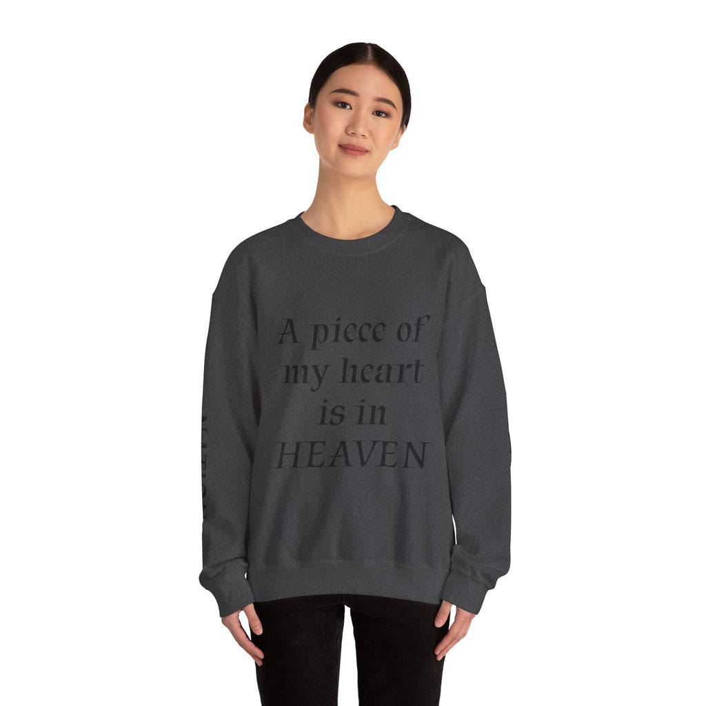 Crewneck Sweatshirt — “A Piece of My Heart is in Heaven / My Brother’s Keeper” Memorial Design