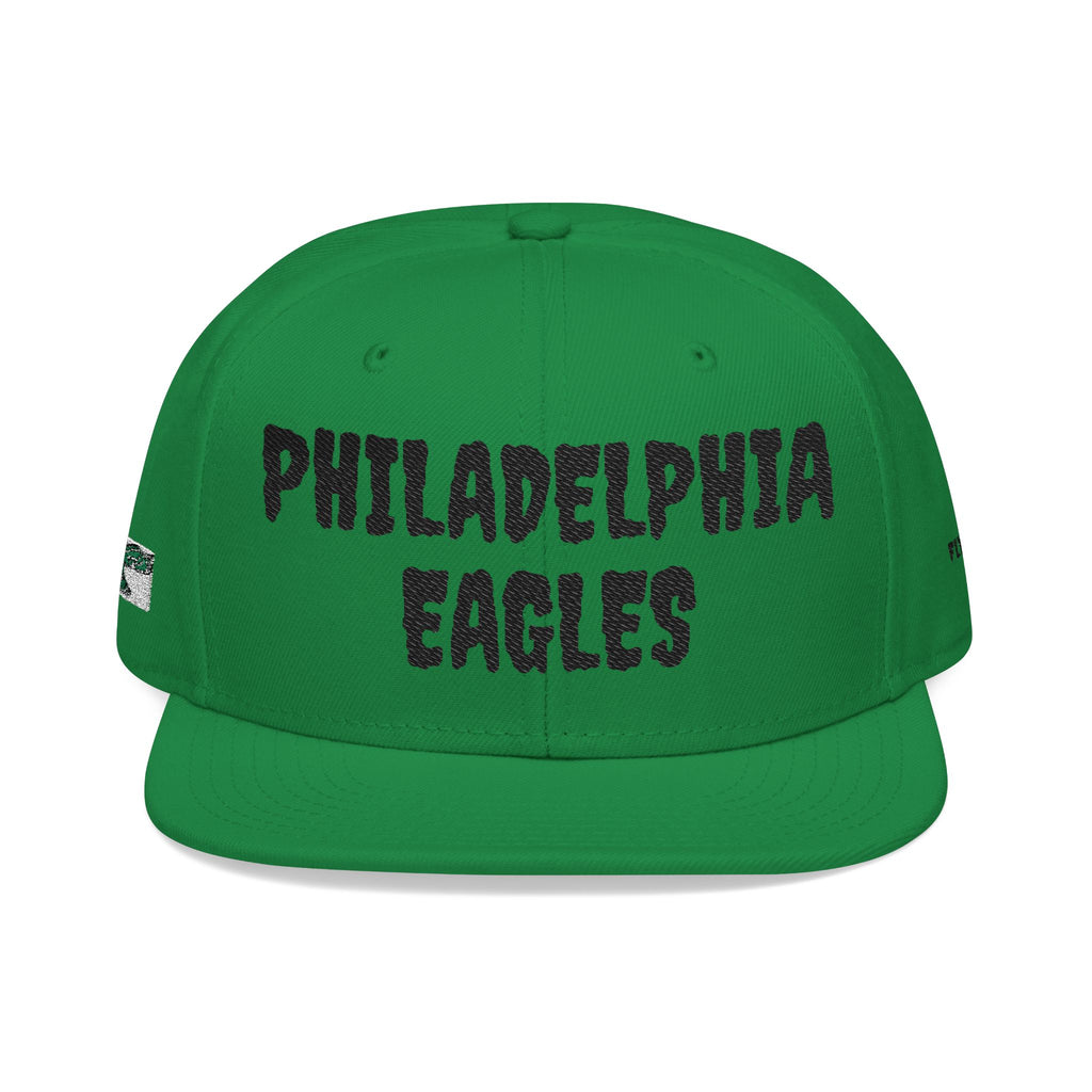 Embroidered Snapback Hat — Philadelphia Eagles Green Logo Cap