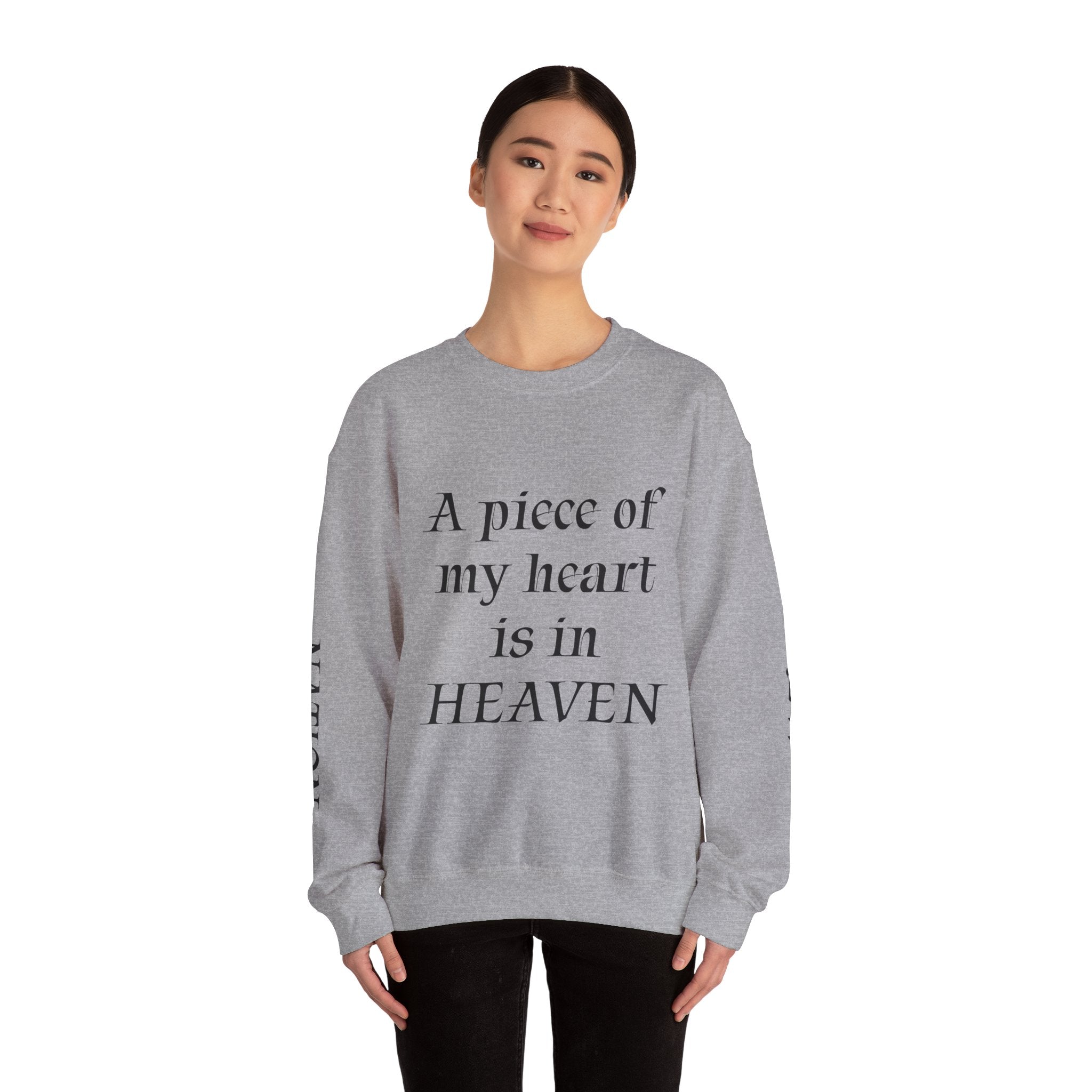 Crewneck Sweatshirt — “A Piece of My Heart is in Heaven / My Brother’s Keeper” Memorial Design