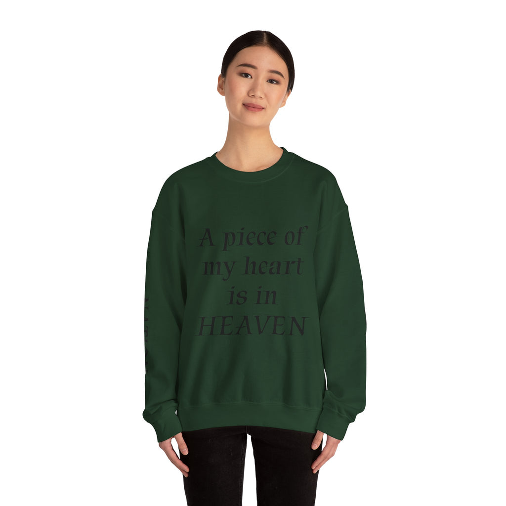 Crewneck Sweatshirt — “A Piece of My Heart is in Heaven / My Brother’s Keeper” Memorial Design