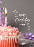 Birthday Card - Cupcake with Candle