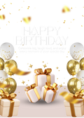 Birthday Card - Pink Balloons & Gifts