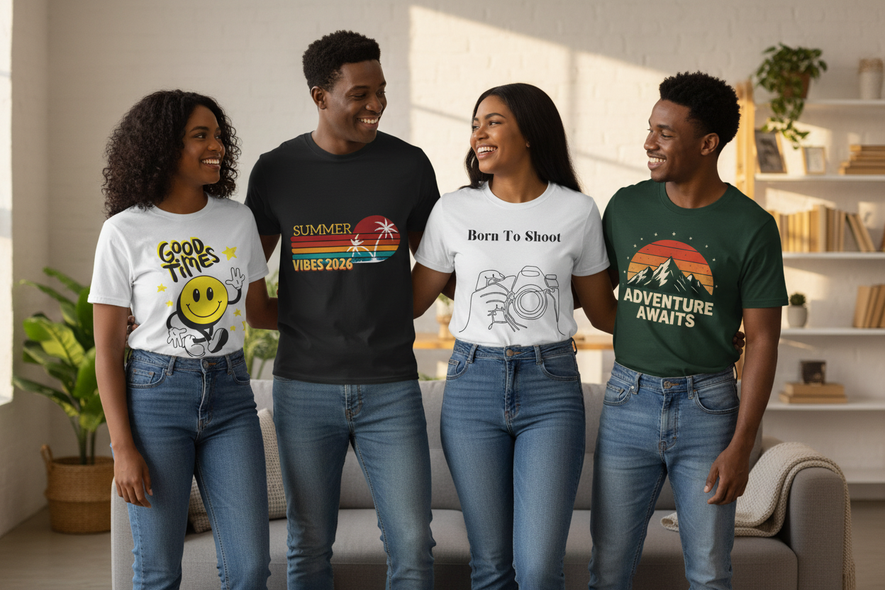 Black Friends Wearing Your T-Shirt Designs